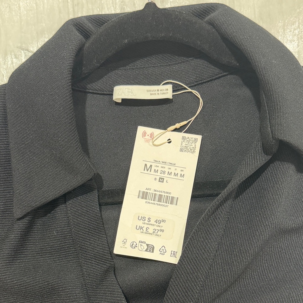 Zara Black Midi Dress with Gold Buttons - Picture 5 of 5